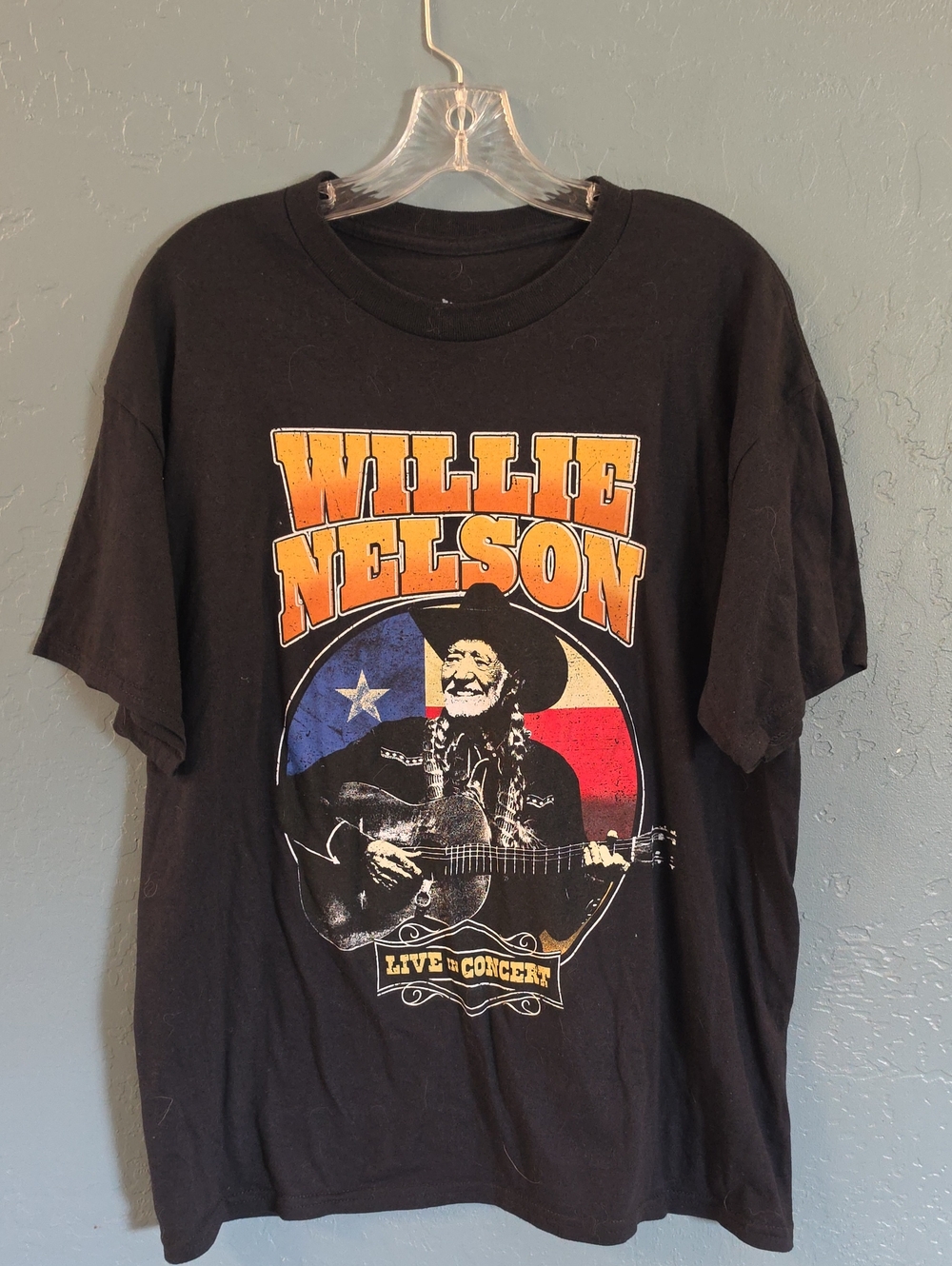 2024 Willie Nelson Tour Black Graphic Short Sleeve Tee